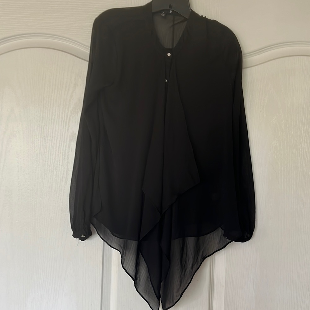 Black blouse with silver buttons